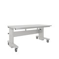 Bostontec Manual Height Adjust Workbench, 30"d X 60"w, 1,200 lb cap, Laminate Top, w/Casters, Black AFH3060-FD30C-3M3060 - B